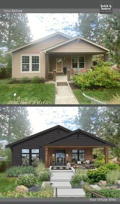 the before and after pictures of a small house