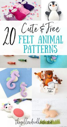 20 cute and free felt animal patterns