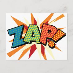 the word zap is written in comic style