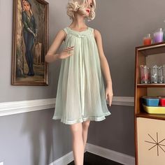 Vintage 1960s Mint Green Babydoll Nightgown Size S/M - Etsy Lingerie Dress Outfit, 60s Babydoll Dress, 1960s Babydoll Dress, 1960s Nightgown, 60s Babydoll, Babydoll Nightgown, 60s Dress, Lingerie Dress