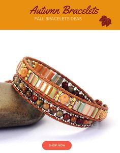 multi-strand autumn bracelet featuring metallic and gemstone beads in gold, silver, and earthy tones. Perfect for adding a touch of sparkle to your fall wardrobe. Explore more Fall Bracelet ideas and shop now Bohemian Hand-strung Bracelets With Waxed Cord, Adjustable Nature-inspired Bracelets, Festival Brown Wrap Bracelet With Natural Stones, Brown Bohemian Beaded Bracelets Resizable, Brown Bohemian Beaded Bracelets, Resizable, Brown Natural Stone Wrap Bracelet For Festivals, Brown Bohemian Beaded Resizable Bracelets, Bohemian Bracelet With Resizable Waxed Cord, Brown Resizable Bohemian Beaded Bracelets