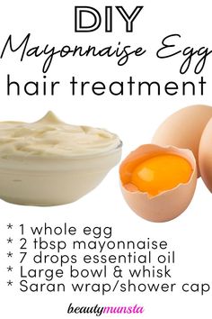 diy mayonnaise egg hair treatment image Mayonnaise Hair Treatments, Mayonnaise Hair Mask, Hair Frizz Control, Deep Conditioning Hair Mask, Conditioning Hair Mask, Deep Conditioning Hair