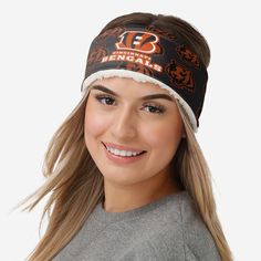 Cincinnati Bengals Womens Head Start Headband FOCO - FOCO.com Casual Sports Headband, Casual Headband With Sweatband For Sports, Heart On Your Sleeve, Nfl Teams Logos, Logo Display, Headband Styles, Self Service, Head Start, Cincinnati Bengals