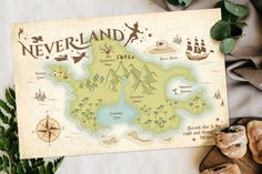 there is a map that says neverland on it