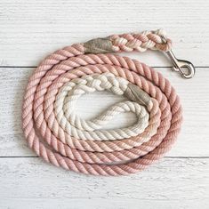 Powder Pink Cotton Rope Dog Leash // Ombre Rope Leash // | Etsy Handmade Dog Leash, Lead Rope, Frederick Md, Dog Lead, Dog Leads