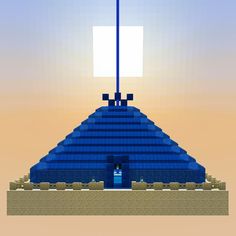 A pyramid build design for ideas and inspiration. This lapis lazuli waterfall pyramid is displayed in the "Minecraft Unusual Buildings - Curious Collections" world map (java), which can be downloaded for free from the Mediafire link. This huge collection includes temples, gazebos, pyramids, pavilions, domes, castles, and other fantasy, sci fi, futuristic, ancient, and weird and wonderful buildings. Many other collections are also available for free download. Minecraft Waterfall, Pyramid Building, Building Design, Pyramid, Java