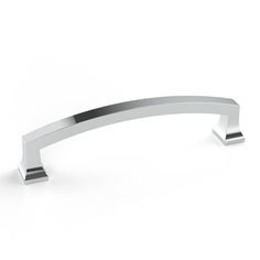 an image of a modern handle on a white background in the style of chrome or stainless steel