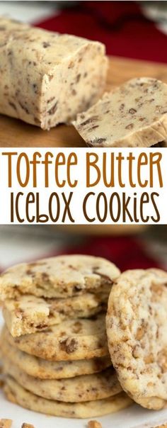 toffee butter icebox cookies on a white plate