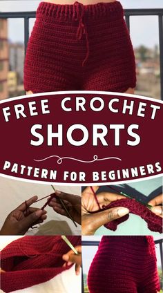 crochet shorts pattern for beginners with the words free crochet shorts