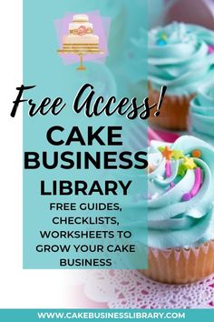 a cupcake with blue frosting and sprinkles on it is featured in the business library