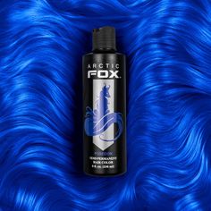 Make some serious waves with this mythical shade. Poseidon is a vibrant, medium true blue. For the most vivid results, this oceanic color should be applied to hair that has been pre-lightened to a cool-toned level 8 or lighter. #AFProTip: Try mixing Poseidon with a little bit of Arctic Mist to get a beautiful pastel baby blue! Have a bit of brassiness to your hair and need a darker shade? Fear not! Add a dash of Purple Rain to fight those unwanted brassy tones. Don't know what level you are? Rea Midnight Blue Hair Dye, Arctic Fox Poseidon, Fox Hair Dye, Midnight Blue Hair, Arctic Fox Hair Dye, Fox Hair Color, Vegan Hair Dye, Dyed Hair Blue, Fox Hair