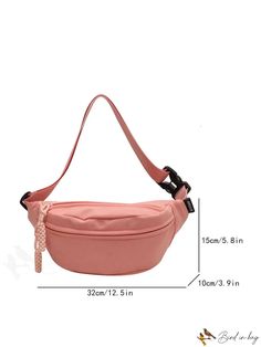 BirdinBag - Sleek Zippered Fanny Pack with Easy-Release Buckle: A Minimalist Essential Casual Shoulder Bag With Belt For Everyday, Casual Everyday Bags With Belt Detail, Casual Shoulder Bag With Belt For Daily Use, Sewing Stitches, Bum Bag, Pink Bag, Fanny Pack, Composition, Buckle