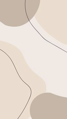 an abstract beige background with black lines and circles in the shape of curved shapes on top of each other