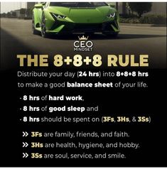 the 8 + 8 + 8 rules to make a good balance sheet for your life