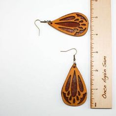 Laser Cut Leather Dangle Earrings Elegant Teardrop Pattern | Etsy Teardrop Pattern, Laser Cut Leather, Earrings Elegant, Color Combo, Color Combos, Laser Cut, Dangle Drop Earrings, Custom Made, Dangle Earrings