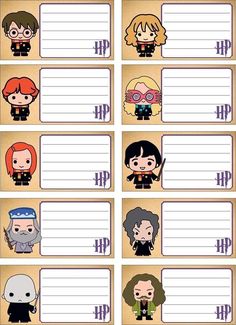 the harry potters character name tags are shown in this printable activity sheet for kids