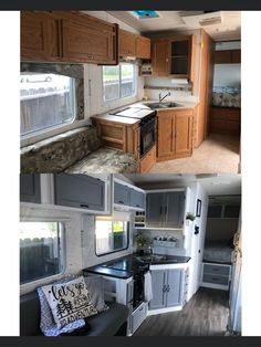 the interior and exterior of a mobile home