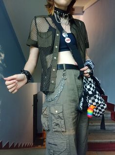 #outfit #fashion #alternativefashion #alternative Streetwear Alternative, Queer Femme Fashion, Queer Outfits, Edgy Fits, Cool Kids Clothes, Fashion Project, Friend Outfits, Costume Outfits