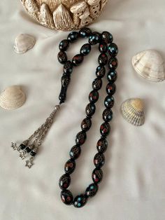 Handmade Artisan Rosary, Traditional Handmade Rosary, Brass Inlay, Rosary Prayer, Coral Turquoise, Prayer Beads, Rosary, Bead Charms, Handmade Items