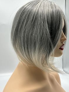 Natural Salt And Pepper Hair, Salt And Pepper Hair Color, Pepper Hair Color, Blonde Hair Pieces, Blonde Hair Topper, Grey Hair Topper, Blonde Silver, Pepper Hair, Grey Blonde Hair