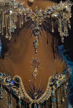 Bellydance Aesthetic, Kiera Core, Metkayina Clothing, Crystal Outfit, Siren Fashion, Crystal Corset, High End Clothing, Burlesque Fashion, Carnival Outfit