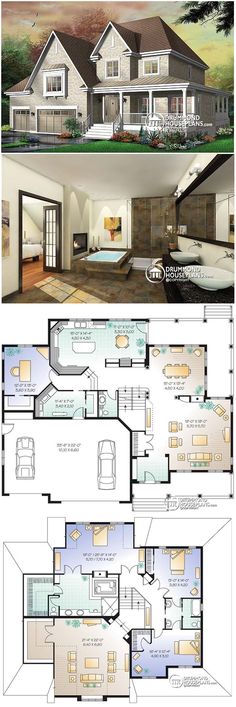 two story house plans with an open floor plan