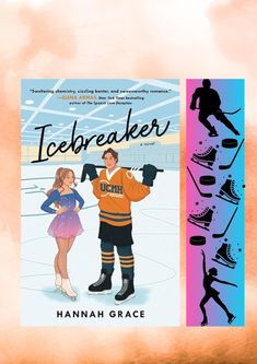 the book cover for icebreakerer by hannah grace with an illustration of two people in hockey gear