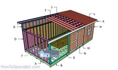 an image of a small house with the roof and porch section labeled in blueprint