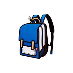 Your daily dose of vitamin-imagination. Classic, Genuine, Stylish. The blue cartoon backpack for junior & petite. Equipped with the shoulder strap pads and breathable fabric, the true blue backpack is perfect for comfort.JumpFromPaper is Official Designer Brand of 2D, Cartoon, Pop Art Bags. We design cool bags only! Functional Blue Backpack For Daily Use, Sporty Blue Sports Backpack, Blue Functional School Backpack, Functional Blue School Backpack, Sporty Blue Backpack For Sports, Blue Sporty Backpack For Sports, Practical Blue Backpack For School, Blue Backpack For Outdoor Activities, Blue Student Backpack