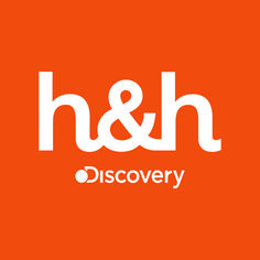 the h & h discovery logo is shown on an orange background with white letters that read h and h