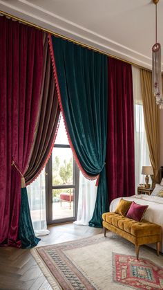 Boho Bedroom Curtain Ideas Deep Jewel Tones, Jewel Tones