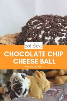 chocolate chip cheese ball with text overlay