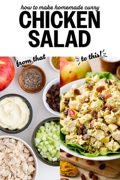 This easy curry chicken salad recipe is to-die-for! And all you need is some chopped chicken, celery, curry powder, apple, salt and pepper. Paleo Curry Chicken, Paleo Curry Chicken Salad, Curry Chicken Salad Recipe, Paleo Curry, Curry Salad, Chicken Celery, Curried Chicken Salad