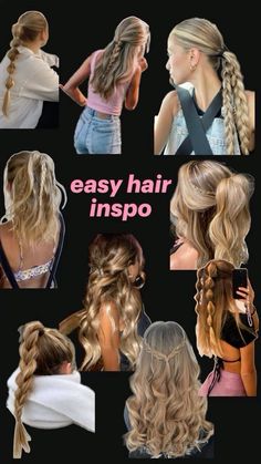 Types Of Hair, Easy Hair, Go Out, Hair Inspo, Different Types, Curly Hair, Braids, Hairstyles, Collage