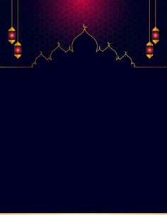 an islamic background with hanging lanterns