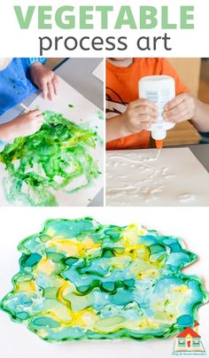 the process for making an art project with liquid paint