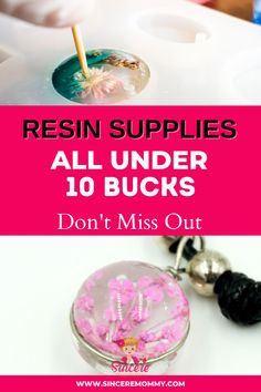 the words resin supplies all under 10 bucks don't miss out