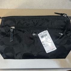 New With The Tag Included. Fell Off But I Have It. Coach Black Double Zipper Pouch Great For A Night Out Or For Some Cosmetics! On-the-go Tote Cosmetic Bag, Coach Clutch Pouch With Zipper Closure, Black Zipper Pouch Cosmetic Bag For On-the-go, Black Pouch With Zipper Closure, Black Pouch For Daily Use, Black Zipper Closure Pouch, Coach Clutch With Removable Pouch, Black Zipper Closure Pouch For On-the-go, Black Shoulder Bag With Zipper Pouch For Evening