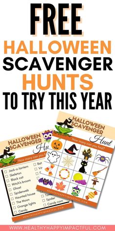 free halloween scavenger hunt for kids to try this year with text overlay