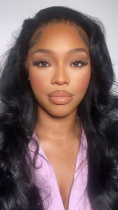 Makeup No Lashes Make Up, Mua Black Women, Pink Blush Makeup Looks Black Women, Baddie Makeup Natural Black Women, Uk Makeup Black Women, Soft Beat Makeup Light Skin, Simple Glam Makeup Black Women, Uk Black Makeup, Dewy Makeup Black Women