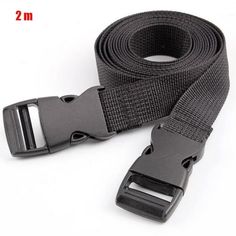 the black belt has two metal buckles on it