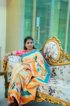 Silk saree blouse maggamworkblouses Hyderabad designer sarees handwork embroidery pink blouse designers indianwear Lotus Motifs, Embroidered Blouse, Silk Saree, Silk Sarees, Lotus, Silk