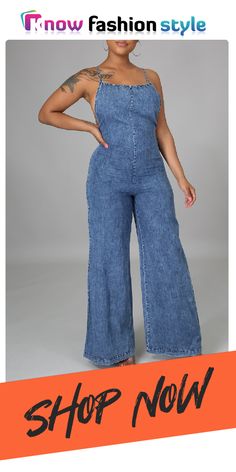 Blue Casual Solid Split Joint Spaghetti Strap Straight Jumpsuits Non-stretch Denim Jumpsuit For Summer, Trendy Spring Jumpsuit With Spaghetti Straps, Trendy Spring Jumpsuits And Rompers With Spaghetti Straps, Trendy Jumpsuits And Rompers With Spaghetti Straps For Spring, Non-stretch Spaghetti Strap Jumpsuit For Spring, Trendy Spaghetti Straps Jumpsuits And Rompers For Spring, Solid Sleeveless Denim Jumpsuit For Summer, Sleeveless Solid Denim Jumpsuit For Summer, Blue Spaghetti Straps Jumpsuits And Rompers