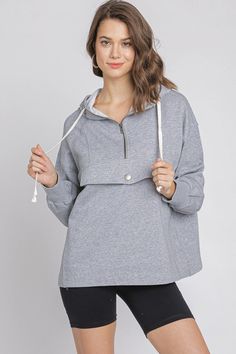 Sweatshirt features long sleeves, full size hoddie, zipper, and oversized fit. 85% Cotton 15% Polyester Hand wash cold. Do not bleach. Hang to dry. Models average height is 5'8" and they are wearing a Small. Girls Accesories, Average Height, Plus Jumpsuit, Skirt Jumpsuit, Maternity Shops, Plus Dresses, Girl Top, Girls Shopping, Heather Grey