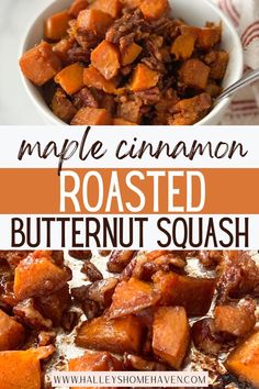 Maple Roasted Butternut Squash With Pecans Butternut Squash With Pecans, Butternut Squash Oven, Diced Butternut Squash, Pecan Glaze, Butternut Squash Cinnamon, Cinnamon Butter, Gluten Free Recipes For Breakfast, Healthy Food Recipes Clean Eating