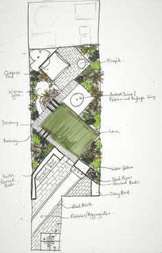 an architectural drawing showing the layout of a garden