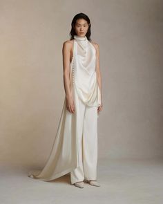 Maude – Danielle Frankel Bridal Pantsuit, Minimal Wedding Dress, Handkerchief Top, Minimal Wedding, Wedding Dress Trends, Not Ready, Wedding Dress Inspiration, Silk Crepe, Wedding Outfit