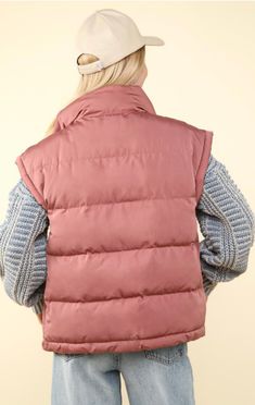 Introducing the Valerie Zip Up Puffer Vest - the perfect combination of comfort and style. Available in 3 chic colors, this soft and cozy puffer vest features a convenient zip front and side pockets. Get ready to rock that "soccer mom chic" look! Available in 3 colors: Black, Beige and Blush Soft and Cozy puffer style Zip front Side pockets Fits true to size Available in sizes S-L Carrie is a 6 wearing size Small Ships FAST and FREE with all orders over $65! Puffer Style, Bridal Hat, Soccer Mom, Chic Look, Plus Size Shopping, Romper Dress, Tank Top Cami, Puffer Vest, Sweater Blouse