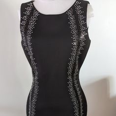 Calvin Klein Black With Beads Women Dress, Size 6, Party Dress, Casual, Business Casual, Elegant, Nwot, Please See Photos For Details And Condition. Thank You For Visiting! N005 Sleeveless Bodycon Dress With Rhinestones For Night Out, Bodycon Sleeveless Mini Dress With Rhinestones, Sleeveless Bodycon Mini Dress With Rhinestones, Elegant Black Embellished Bodycon Dress, Black Rhinestone Bodycon Dress For Party Season, Sleeveless Embellished Evening Bodycon Dress, Calvin Klein Sleeveless Bodycon Dress For Formal Occasions, Sleeveless Calvin Klein Bodycon Dress For Formal Occasions, Black Stretch Embellished Dress