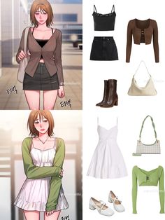 Manhwa Outfits, 90s Inspired Outfits, Future Clothes, Fashionista Clothes, Summer Fashion Outfits, Aesthetic Clothes, Pretty Outfits, Stylish Outfits